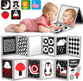 Black and White High Contrast Baby Books Flash Cards Tummy Time Mirror Toys Newborn Toys 0 6 Months Brain Development Infant Stimulating Sensory Toy 0-3 3-6 2 4 5 Month Old Essential