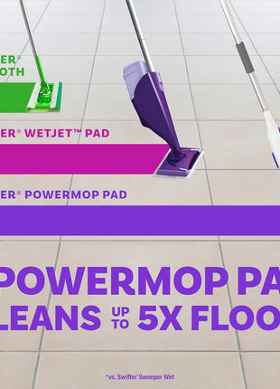 Swiffer PowerMop Mopping Kit for Floor Cleaning, Set Includes 1 Power Mop, 2 Replacement Pads, 1 Liquid Solution Refill, 2 Batteries, No Bucket Needed Electric Spray Cleaner, Multi-Surface and Wood