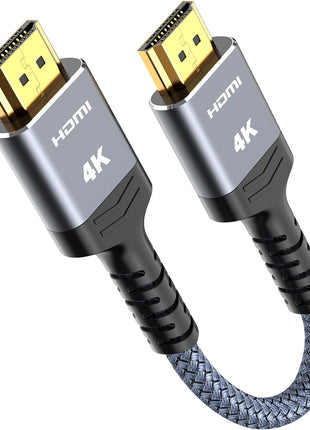 Highwings 4K HDMI Cable 6.6FT/2m | High-Speed HDMI 2.0 Quality Cord 4K@60Hz, Braided Nylon & Gold Connectors, HDR, Ethernet, ARC, 3D, HDCP 2.2, Compatible for PS-5/4/3/ HDTV/Monitor/DVD/Streaming