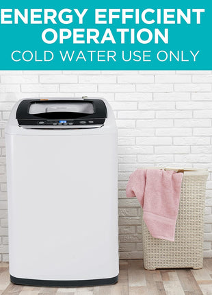 BLACK+DECKER 0.9 Cu. Ft. Portable Washer, 6.6 lb. Capacity, BPWM09W, White | 6.6 lb. Capacity Washing Machine for Homes & Apartments, 5 Wash Cycles, Quick Connect Sink Adapter and Drain Hose Included