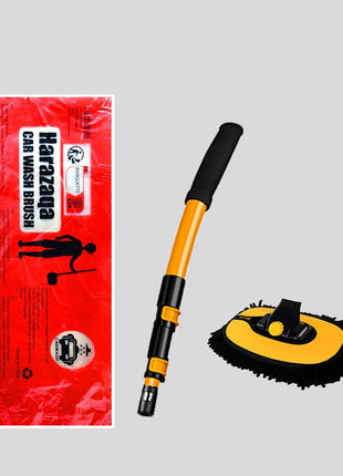 15° Curved Car Cleaning Brush with Telescopic Handle 43 inch Aluminum Alloy Long Rod Wash Mop For Washing Caravan Van Truck Boat RV Roof Soft Chenille Head Duster Clean Product Not Hurt Paint Scratch Free