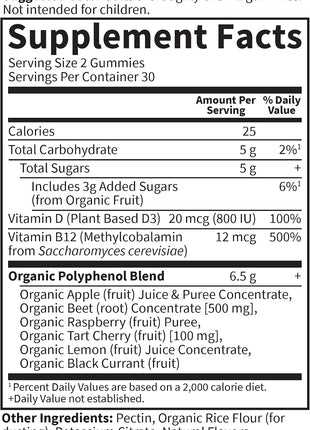 Garden of Life Organic Beet Root Gummies Made from Pectin with Antioxidants, Vitamin C, Vitamin D & B12 for Heart Health & Energy – BEETS Gummies – Vegan, Gluten Free, Non GMO, Raspberry, 30 Servings