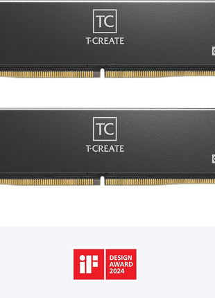 TEAMGROUP T-Create Classic 10L DDR5 32GB Kit (2 x 16GB) 6000MHz (PC5-48000) CL48 Desktop Memory Module Ram, Supports Both Intel & AMD - CTCCD532G6000HC48DC01, Black-UDIMM