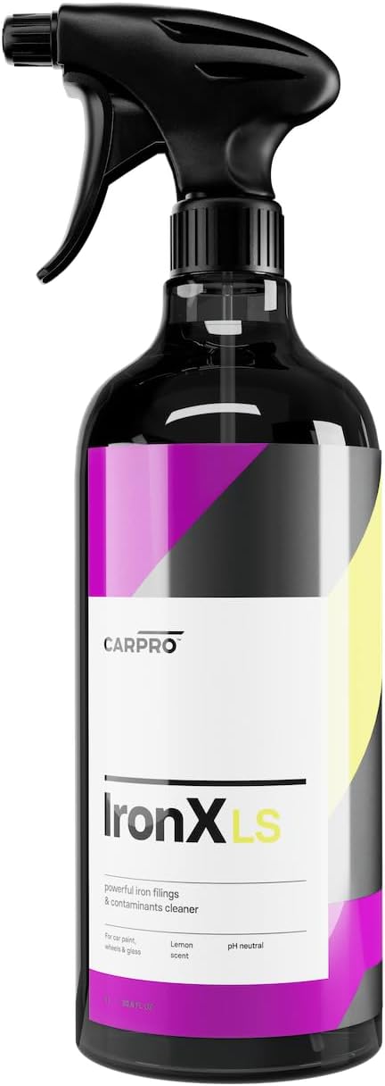 CARPRO IronX Iron Remover: Lemon Scent - Stops Rust Spots and Pre-Mature Failure of the Clear Coat, Iron Contaminant Removal - Liter with Sprayer (34oz)