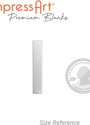 ImpressArt - Premium Metal Stamping Rectangle Blanks for Metal Stamping and Jewelry Making (24 Pack) (1/4 inch x 1 1/2 inch Rectangle w/Holes, Aluminum)