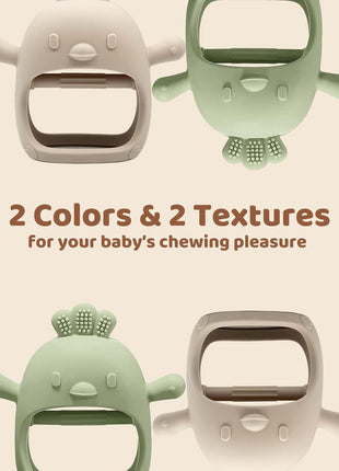 ChooKaChoo 2 Pack Baby Teething Toy Silicone Teething Mitten for Babies Over 3 Months Anti Dropping Wrist Hand Teethers Baby Chew Toys for Sucking Needs, BPA Free
