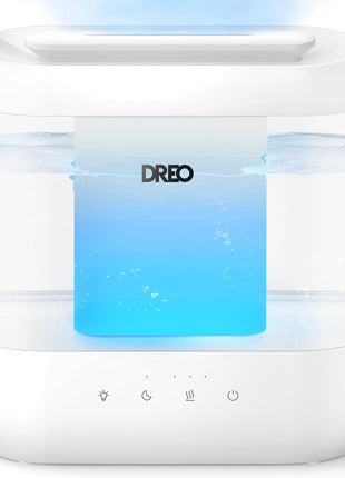 DREO 4L Humidifiers for Bedroom, 36H Runtime, 28 dB Quiet, HM311 | Easy to Refill & Clean, BPA-Free, Nightlight, Supersized Air Humidifiers for Large Room, Baby Nurseries, Plants, Indoor