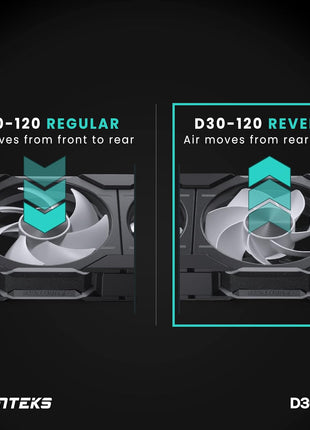 Phanteks D30 120mm Reverse Airflow ARGB PWM PC Fan, Daisy-Chain, Black