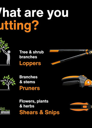 Fiskars Bypass Pruning Shears, 5/8-Inch Cut Capacity Garden Clippers, Gardening Scissors with Sharp, Rust Resistant Steel Blade
