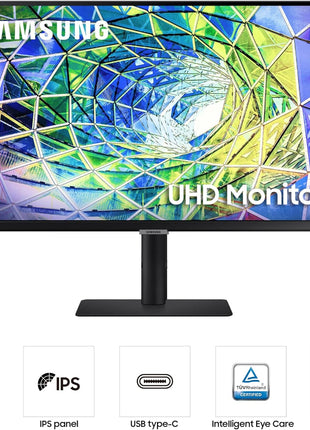 Samsung 27" S80UA 4K UHD IPS HDR10 High Resolution Monitor, USB-C, Eye Saver Mode, Eco Saving Plus, LS27A804UJNXGO, 2025, 3 Year Warranty | USB-C Pd 90W, 60hz, Eye Saver and Eco Saving Plus, 3-Year Warranty