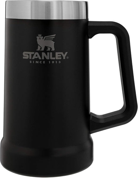 STANLEY Stay-Chill Beer Stein 24 oz | Heavy Duty Big Grip Handle | Beer Tumbler Drink Cup, Holds 2 Cans | Insulated Stainless Steel Party Mug | BPA-Free | Matte Black