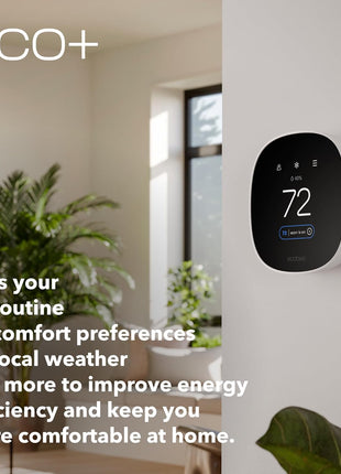 ecobee Smart Thermostat Essential - Energy Star Certified programmable Wi-Fi Thermostat - Works with Siri, Alexa, and Google Assistant