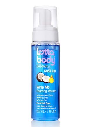 Lottabody Coconut Oil and Shea Wrap Me Foaming Curl Mousse , Creates Soft Wraps, Hair Mousse for Curly Hair, Defines Curls, Anti Frizz, 7 Fl Oz