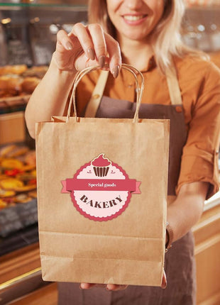 BagDream Gift Bags 8x4.25x10.5 100Pcs Brown Paper Gift Bags with Handles Bulk for Wedding, Party Favor, Grocery, Shopping, Retail, Merchandise Medium Kraft Paper Sacks