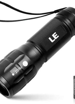 Lighting EVER LED Flashlights High Lumens, Small Flashlight, Waterproof, Adjustable Focus Flash Light for Outdoor, Emergency, AAA Batteries Included, Tactical & Camping Accessories