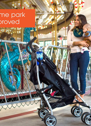 3Dlite Convenience Stroller,Jet Black–Lightweight Stroller with Aluminum Frame,Large Seat Area, 4 Position Recline, Extra Large Storage Basket– Infant Stroller for Travel&More