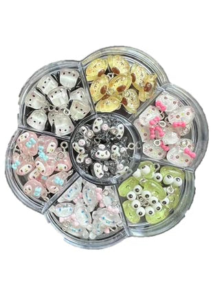 AJP 35PCS Mini Pendant Colorful Cartoon Resin Charms for Jewelry Making DIY Ornament - Cute Kitty Shape for Craft Bracelet Necklace Earrings