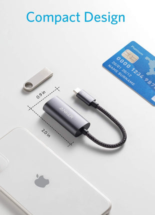 Anker USB C to Ethernet Adapter, Portable USB C Type-C 1-Gigabit Network Hub, 10/100/1000 Mbps,Network Adapter for MacBook Pro, iPad Pro 2019/2018, ChromeBook, XPS, Galaxy S9/S8, and More