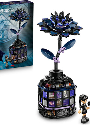 LEGO Wednesday Black Dahlia Flower Building Toy - Pretend Play Set for Girls & Boys, Ages 9+ - with Wednesday Addams & Professor Minidolls - Building Blocks for Kids - Gift Idea for Birthdays - 76784