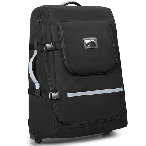 Stroller Bag with Wheels Compatible with UPPAbaby Vista, Vista V2, Cruz V2 | Rolling Gate Check Stroller Storage Bag for Airplane, with Dual Handles, Luggage Tag, Reflective Strip, Black