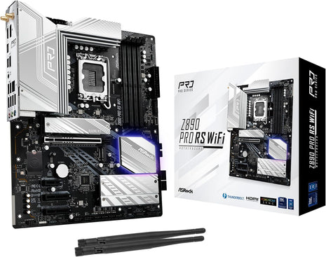 ASRock Z890 Pro RS WiFi 6E Intel Core Ultra LGA1851 RL-ILM ATX Motherboard DDR5 8666 MHz 256 GB Thunderbolt M.2
