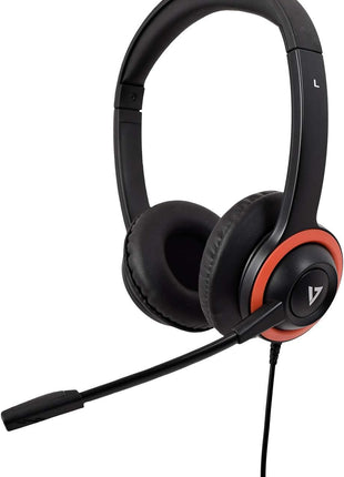 V7 Stereo Headset, Over-The-Head, Red/Black HU540E
