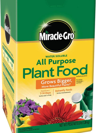 Miracle-Gro Water Soluble All Purpose Plant Food - Fertilizer For All Indoor or Outdoor Plants including Roses, Flowers, Vegetables, Houseplants, Trees, and Shrubs, 3 lbs.