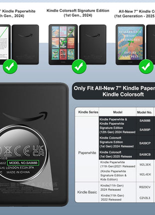MoKo 3 Pack Screen Protector for 7 inch Kindle Paperwhite 12th Generation 2024 & Kindle Colorsoft Signature Edition, Anti Glare PET Protective Film Matte Screen Protector for Kobo Libra, Case Friendly