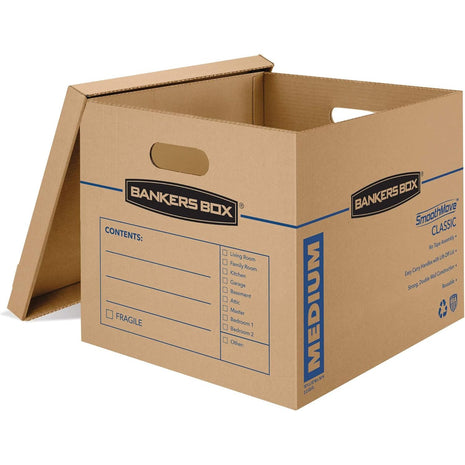 Bankers Box Medium Classic Moving Box 20 Pack, Reinforced Handles, Tape-Free Assembly, Box with Lid, 19-in x 14.5-in x 15.5-in (8817202)