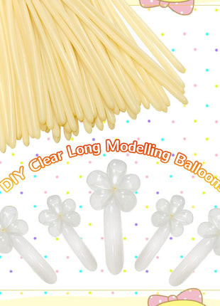 260 Balloons Clear Long Balloons 100 Pack Twisting Animal Balloon Thickening Latex Transparent Modeling Long Magic Balloons for Animal Model Weddings Birthdays Festival Party Decorations
