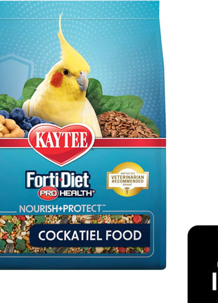 Kaytee Forti-Diet Pro Health Nourish+Protect Cockatiel Food, Comprehensive Nutrition Backed by Science, Digestive Health, Immune Support, 5 pounds