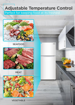 BLACK+DECKER 12.1 Cu. Ft. Top Mount Refrigerator, BR1210HW, White | 2 Door Refrigerator with Top Freezer and Adjustable Temperature Control, Full Size for Homes and Apartments, Energy Star