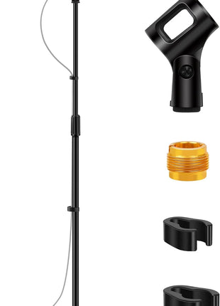 InnoGear Mic Stand, Microphone Stand Floor Detachable Boom Mic Arm Stands with Weighted Round Base, Height Adjustable from 34 inch to 60 inch for Blue Yeti HyperX QuadCast Shure SM58 Samson Q2U Fifine K669B