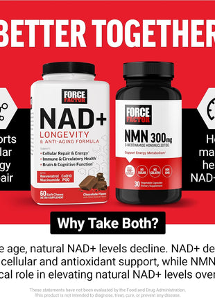 Force Factor NMN Supplement, Nicotinamide Mononucleotide | Support Healthy Aging & Energy Metabolism, Boosts NAD+ Levels, No Gelatin, Non-GMO, 30 Vegetable Capsules