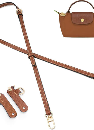 Purse Straps Replacement, Leather Handbag Crossbody Shoulder Strap Kit Adjustable for Mini Longcamp Tote Bag Women