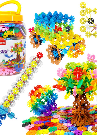 Brain Flakes 500 Piece Set, Ages 3+, Interlocking Plastic Disc Toy for Creative Building, Educational STEM Learning, Construction Block Play for Kids, Teens, Adults, Boys, and Girls