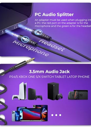 havit H2002d Gaming Headsets for PS4,PC, 53MM Drivers Surround Sound PS5 Headset with Mic Gaming Headphones with Mic Durable Aluminum Frame Valentines Gifts for Men