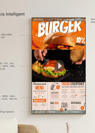 29 inch Digital Signage Display | 700-Nit Android Commercial Display | Free CMS for remote content management across retail, hospitality, office and restaurant locations.