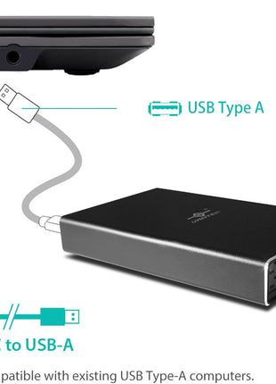 Vantec NexStar Gx USB 3.1 Gen 2 Type-C 2.5 inch SATA SSD/HDD Enclosure for 9.5mm & 7mm Height Drive; Comes with C to C and C to A Cable; Aluminum Casing; (NST-271C31-BK),Black