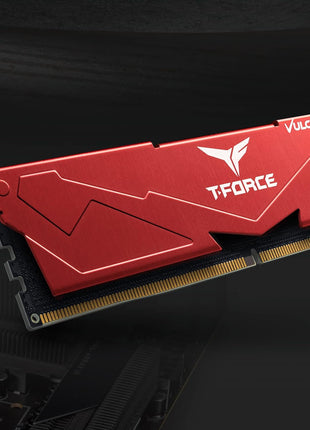 TEAMGROUP T-Force Vulcan DDR5 32GB (2x16GB) 6400MHz (PC5-51200) CL40 Desktop Memory Module Ram (Red) for 600 700 Series Chipset XMP 3.0 Ready - FLRD532G6400HC40BDC01
