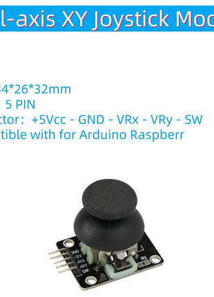 6Pcs Joystick Dual-axis XY Module | Compatible with PS2 Game Joystick, Control Lever Sensor Board, Compatible with Arduino Raspberry, KY-023