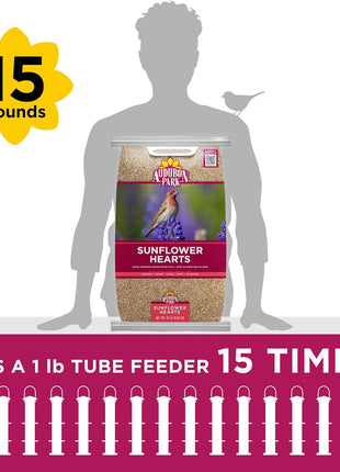 Audubon Park Sunflower Hearts Wild Bird Seed for Outside Feeders, 15-lb. Bag