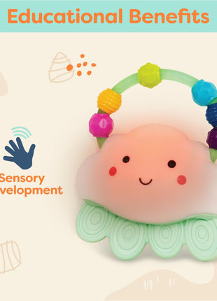 B. toys ??Baby Light ??Up Cloud Rattle ??Rain ??Glow Squeeze ??Sensory Development & Comfort - Teething Rattle Toys for Babies 3+ Years Months
