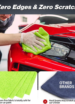 FIXSMITH Microfiber Cleaning Cloth, 100 Pack Shop Towels, Micro Fiber Cloth for Cleaning Car, All-Purpose Absorbent Cleaning Rags for Housekeeping, Dust Cloth for Office, Car Wash Towels, 12inx12in