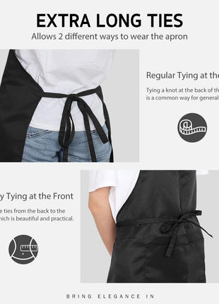 Syntus Apron for Men Women, Adjustable Cooking Kitchen Chef Aprons with 2 Pockets