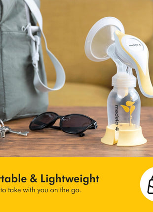 Medela Manual breast pump with Flex Shields Harmony Single Hand for More Comfort and Expressing More Milk