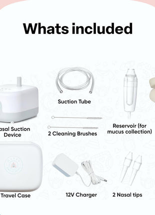 Happy Breathing Baby Nasal Aspirator, Hospital Grade Electric Nose Sucker for Newborns, Infants & Toddlers, 3 Suction Levels, Rechargeable Mucus Remover for Congestion, Soft Silicone Tips & Case