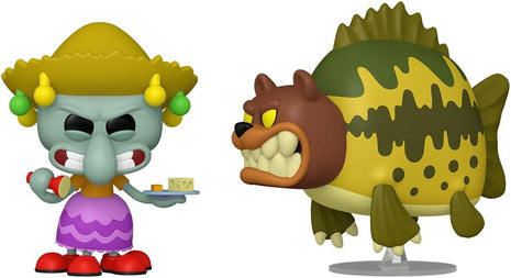 Funko POP! Animation: Spongebob Squarepants - Squidward & Sea Bear 2 Pack | Official Merch - Collectable Vinyl Figurine for Shelf Display - Birthday Gift Idea for Fans and Collectors