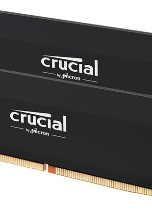 Crucial Pro DDR5 RAM 32GB Kit (2x16GB) 6400MHz CL38, Overclocking Desktop Gaming Memory, Intel XMP 3.0 & AMD Expo Compatible – Black CP2K16G64C38U5B