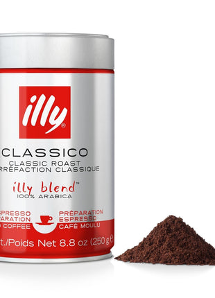 illy Ground Espresso Coffee, Classico Medium Roast, 8.8 oz